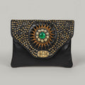 Envelope leather clutch