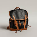 Sophisticated Two-Tone Leather Backpack in Brown and Black