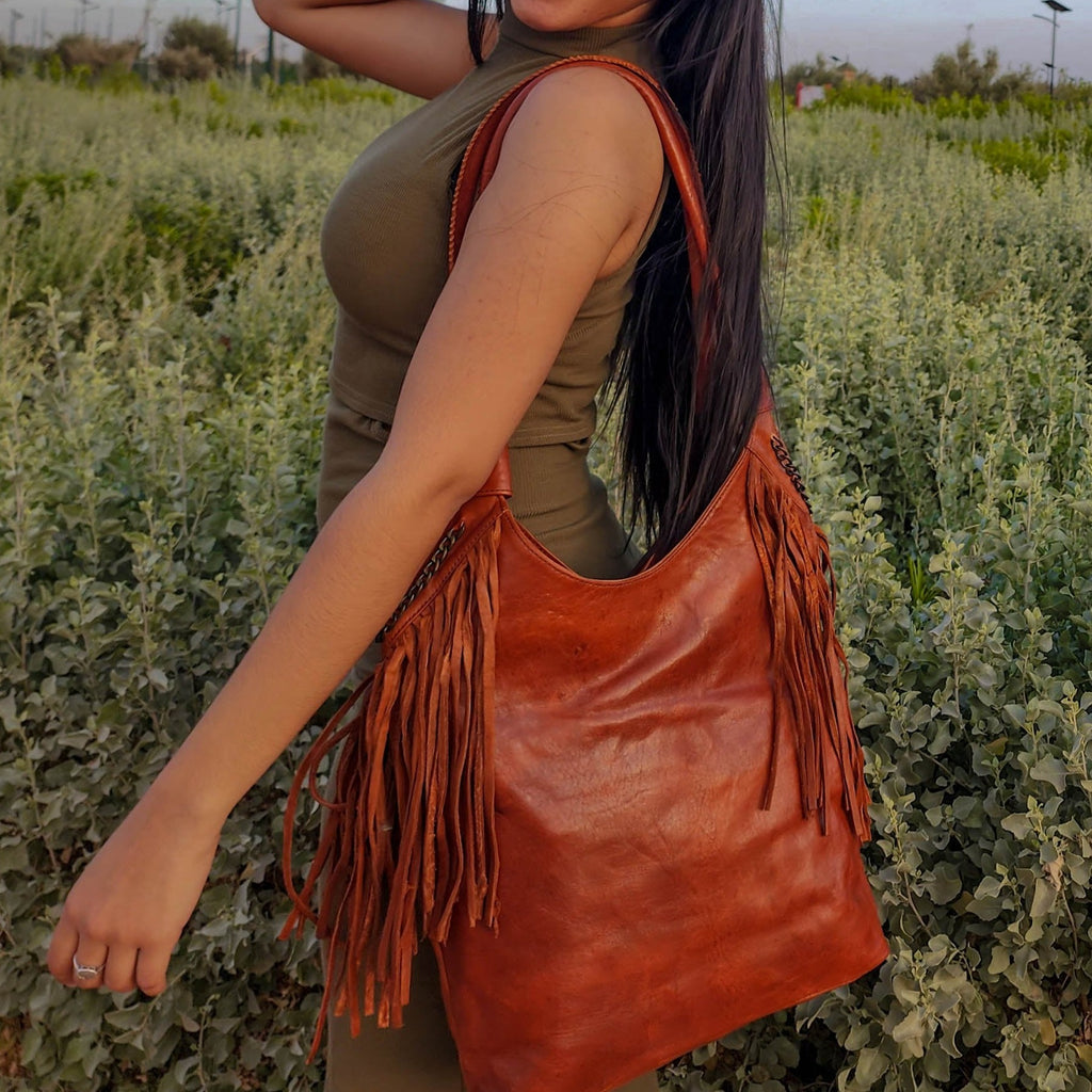 Boho Fringe Leather Bag