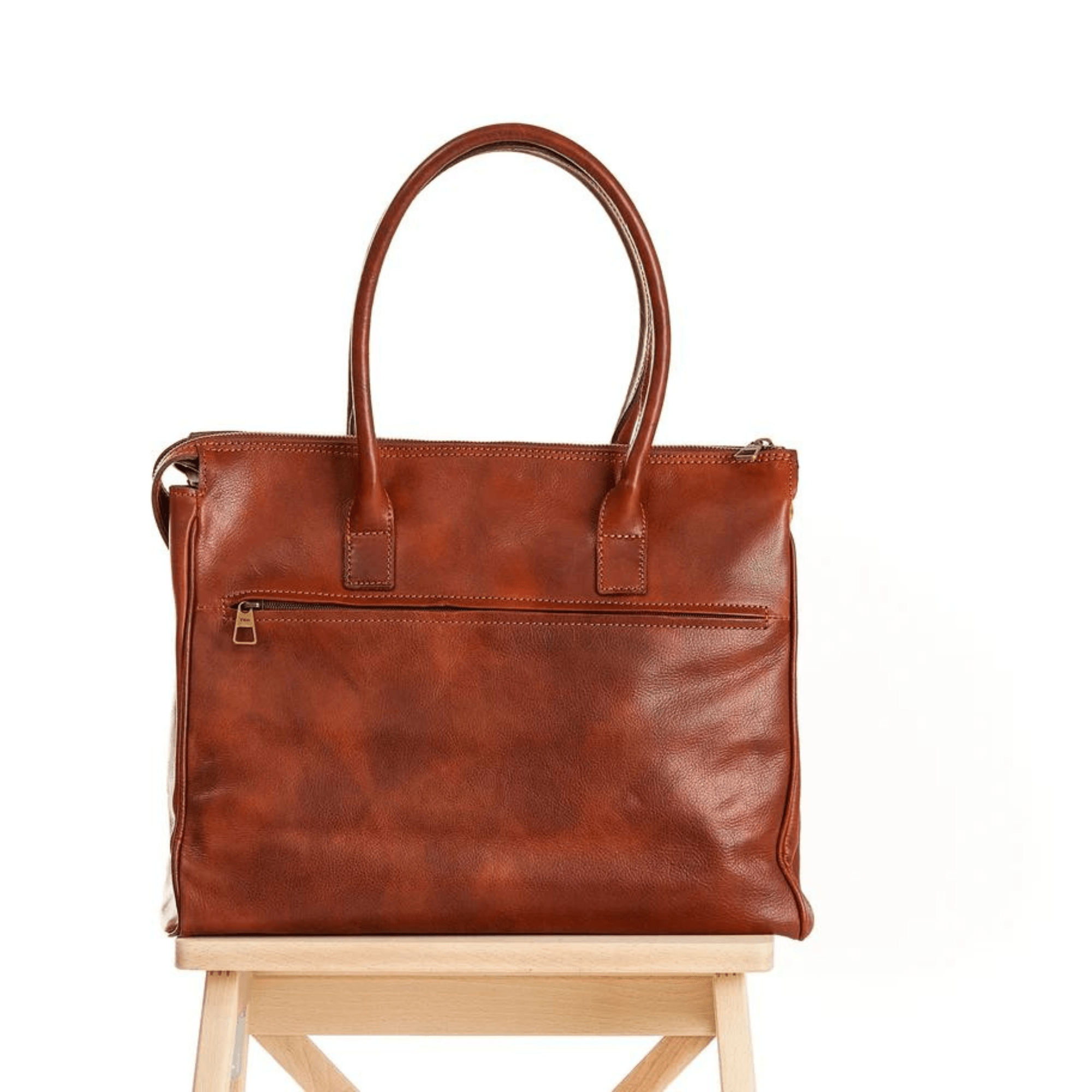 Leather tote bag