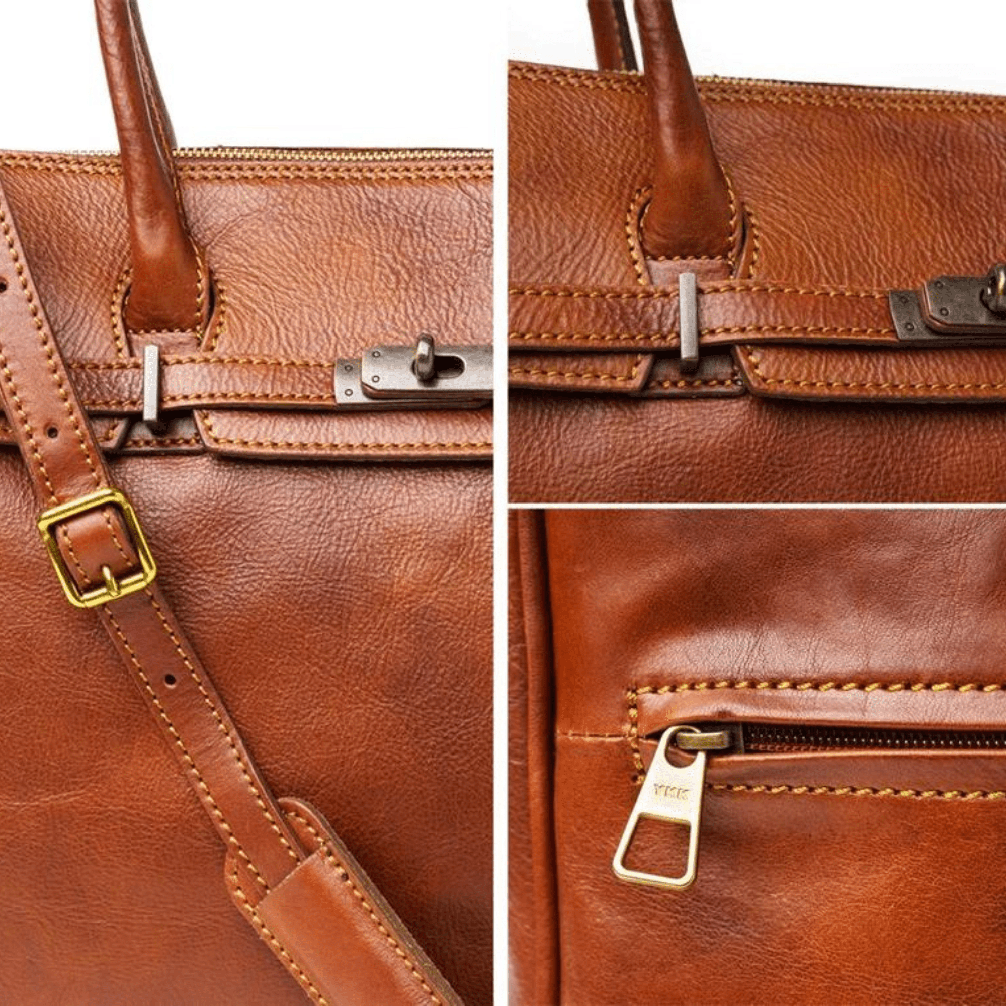 Leather tote bag