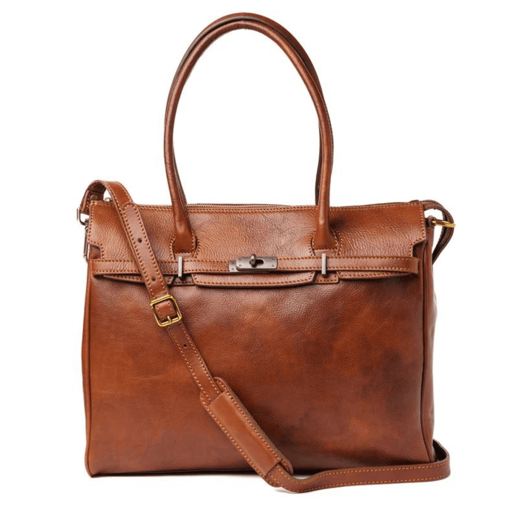 Leather tote bag