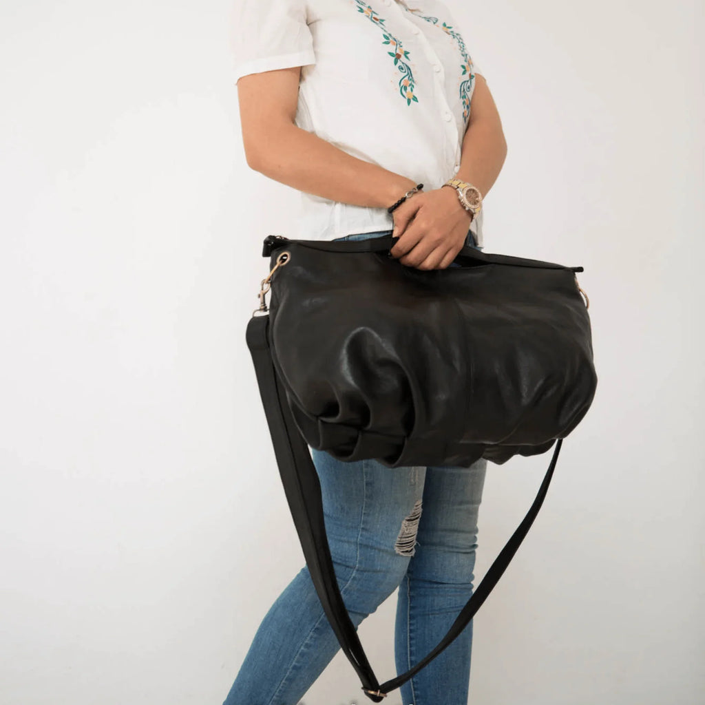 Leather hobo bag