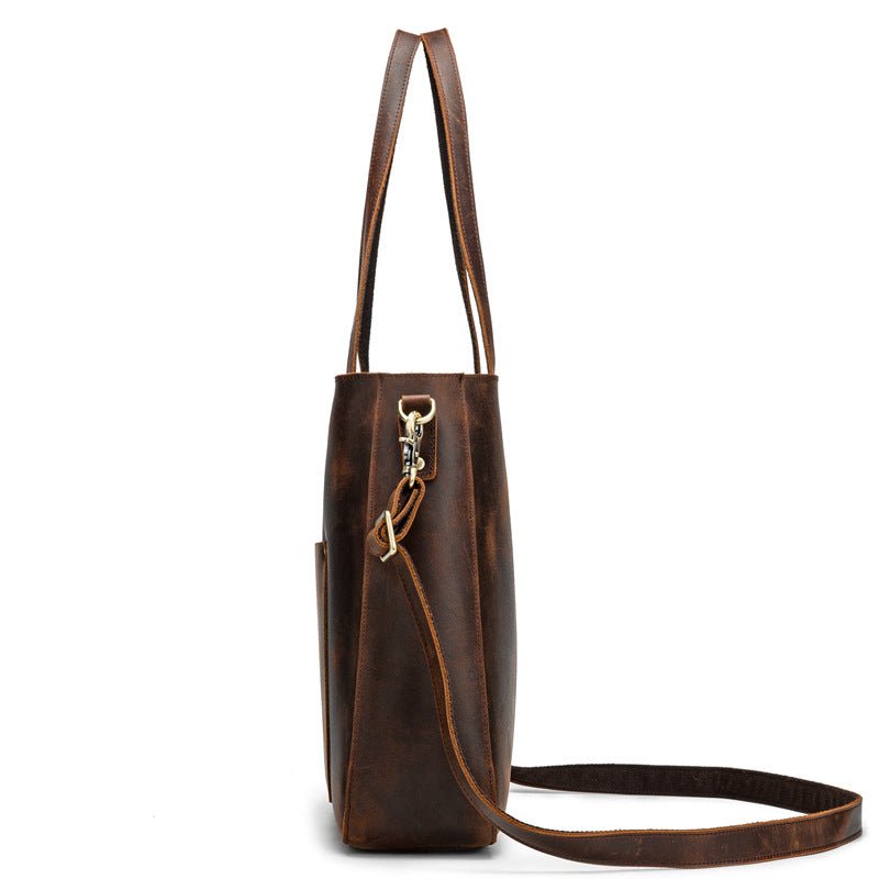 Leather tote bag